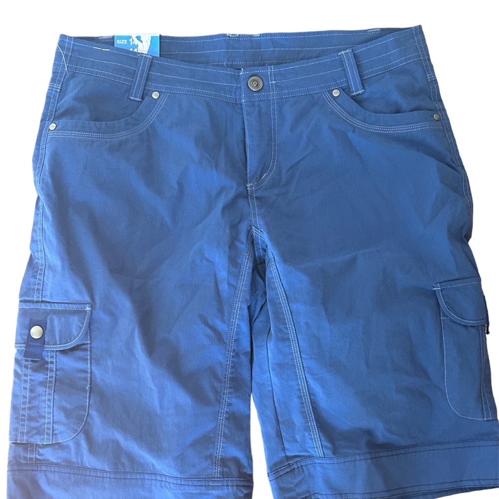 NWT KUHL Women’s Cargo Shorts Size 14 Splash 11” Blue